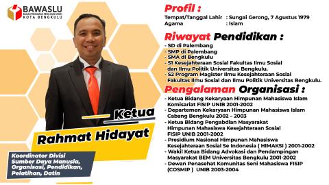 Profil Ketua Bawaslu Kota Bengkulu