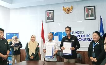 Penandatangan MOU antara Bawaslu Kota Bengkulu dengan RRI Bengkulu. Kamis (12/3/26)