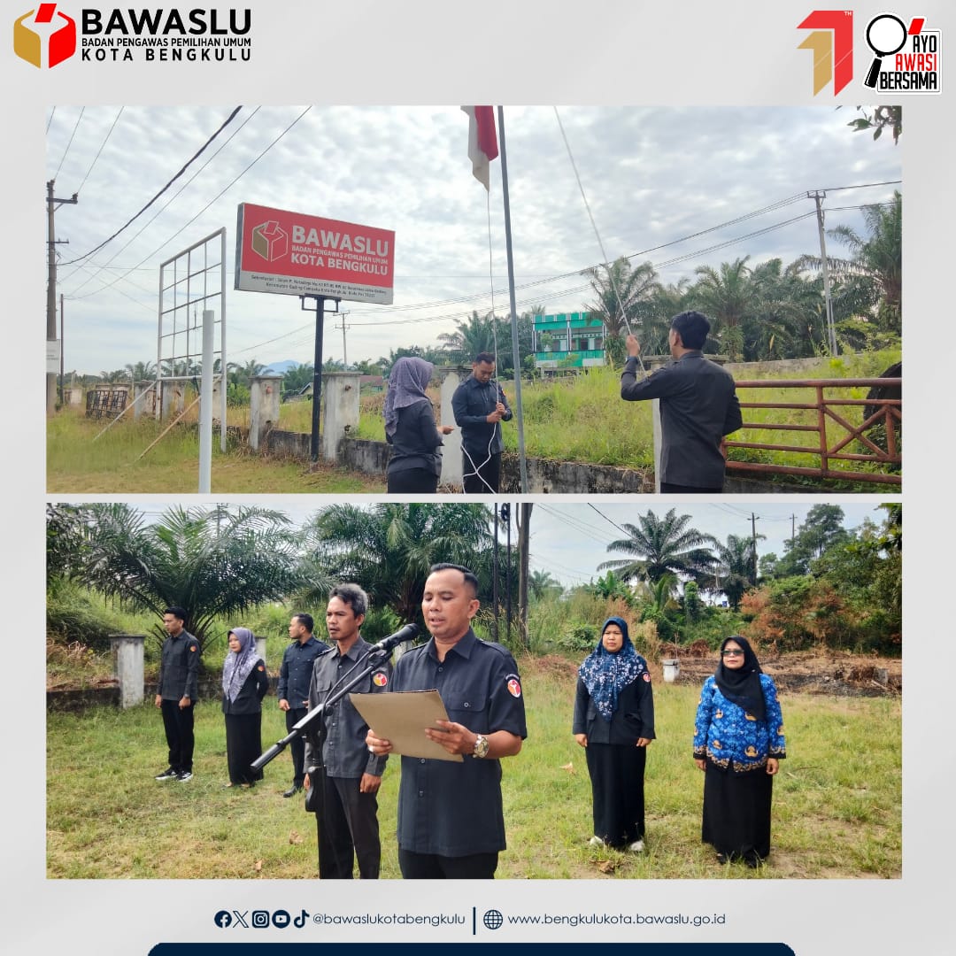 Ketua Bawaslu Kota Bengkulu Rahmat Hidayat Pimpin Langsung Upacara Hari Kebangkitan Nasional, bertempat di Sekretariat Bawaslu Kota Bengkulu. Selasa (20/5/25)