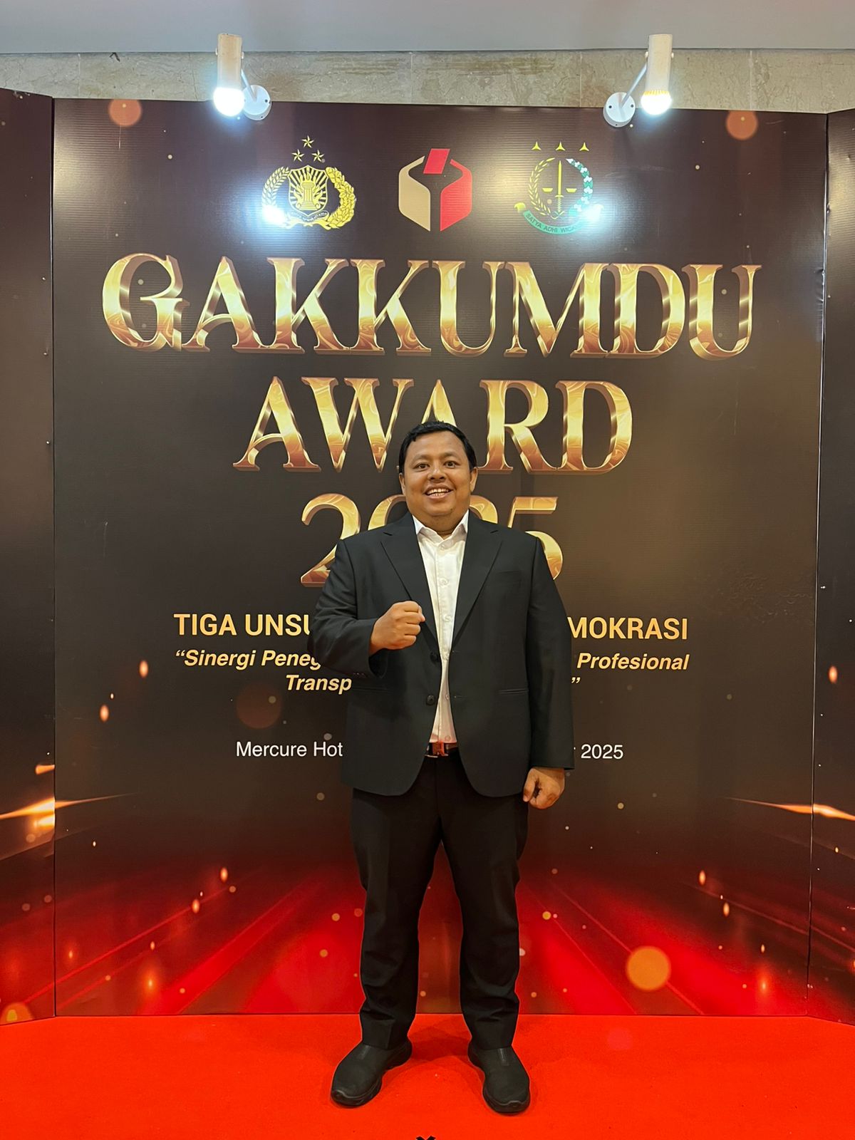 Kordiv PPPS Bawaslu Kota Bengkulu Ahmad Maskuri pada saat mengikuti Gakkumdu Award 2025
