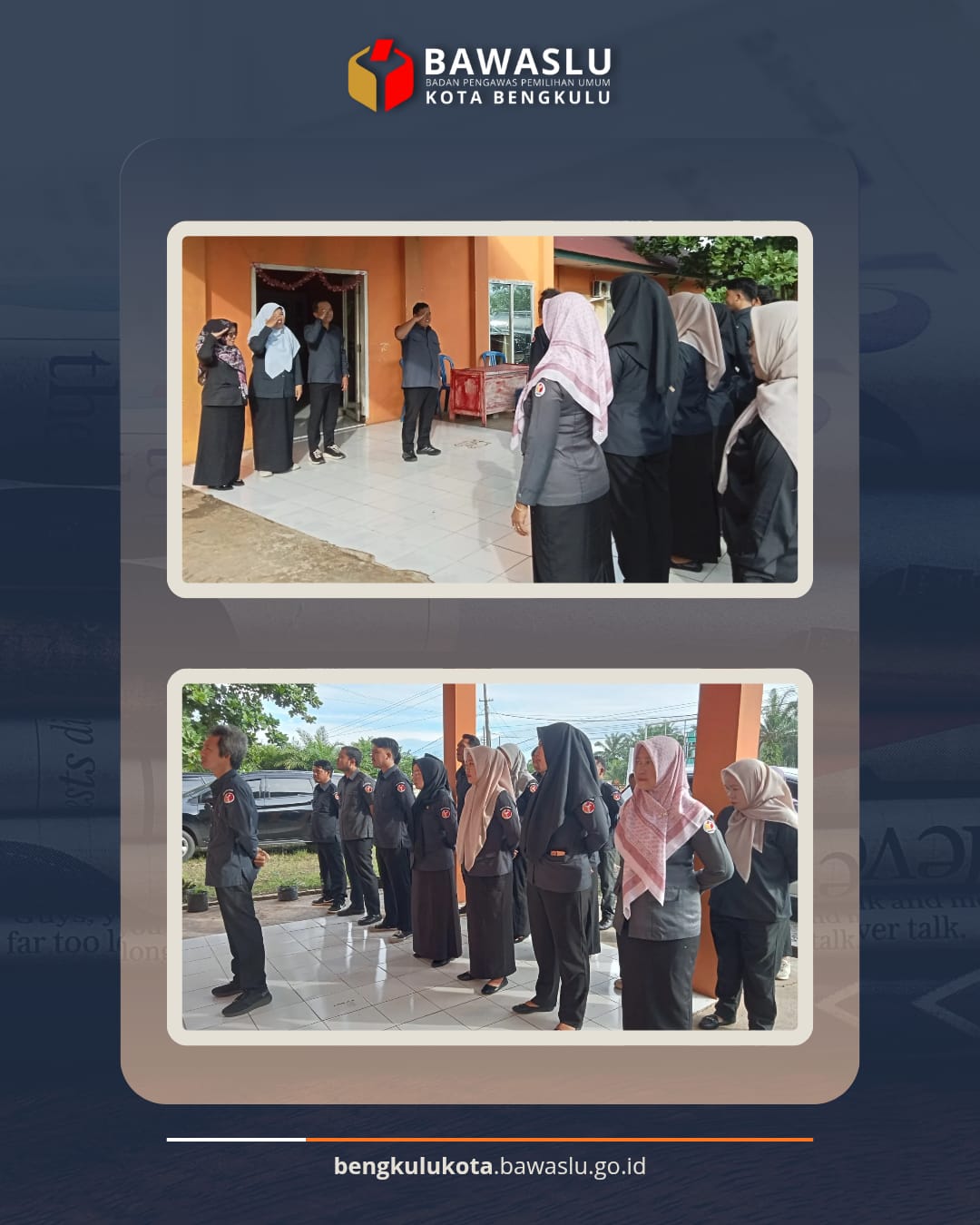 Kordiv PPPS Bawaslu Kota Bengkulu Ahmad Maskuri Pimpin Apel Pagi Jajaran Bawaslu Kota. Senin (9/2/26)