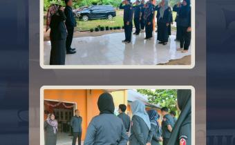 Rahmat Hidayat pimpinan apel pagi jajaran Bawaslu Kota Bengkulu. Senin (6/4/26)