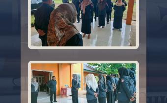 Kordiv PPPS Bawaslu Kota Bengkulu Ahmad Maskuri memimpin apel pagi. Senin (22/6/26)