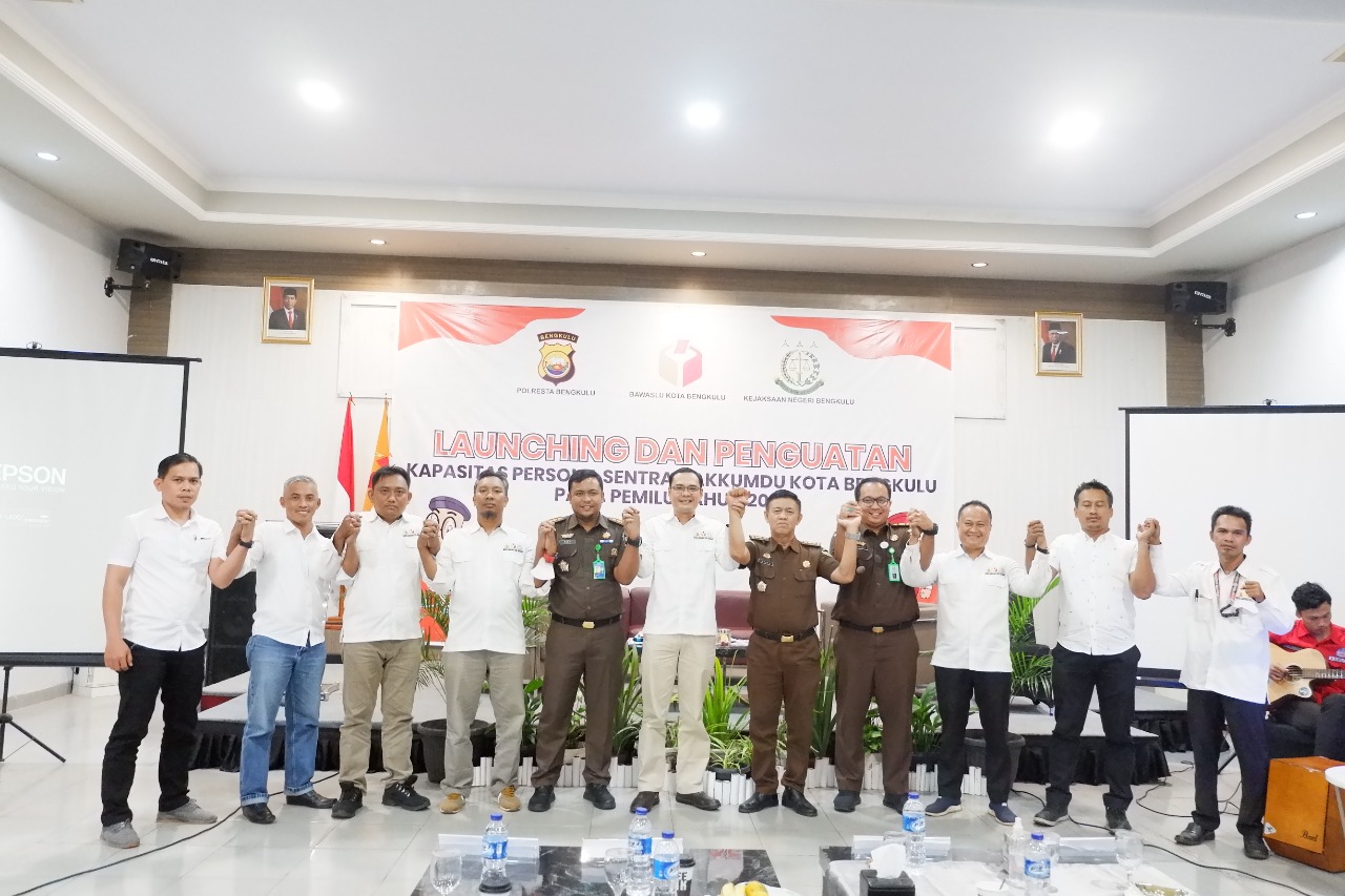 Launching Sentra Gakkumdu Kota Bengkulu Pada Pemilu Tahun 2024